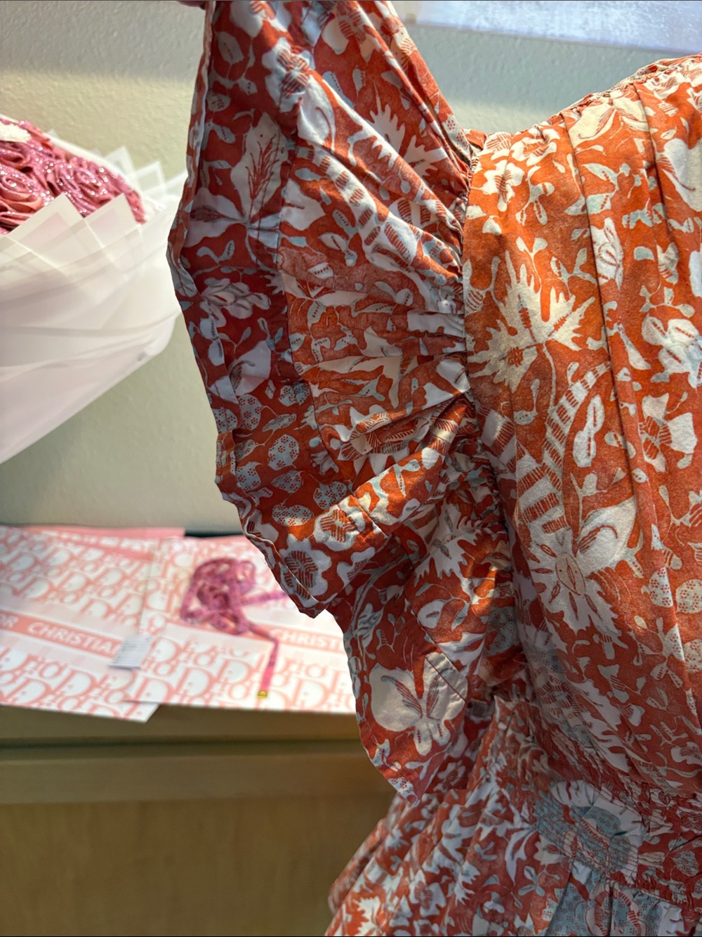 Ulla Johnson Kiri Dress in Orange Blossom Printed Mini Dress - Picture 5 of 9